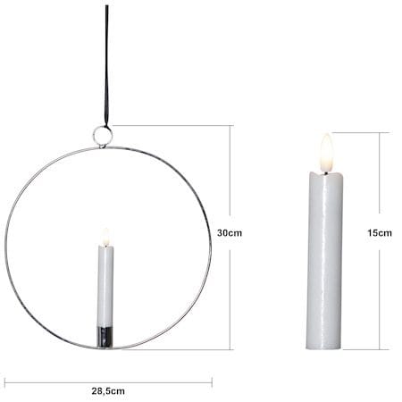 Flamme Ring Inomhusdekoration 28.5 cm - silver/vit - Belysning - Dekorationsbelysning - Dekorationsbelysning inomhus - Batteridrivna ljus