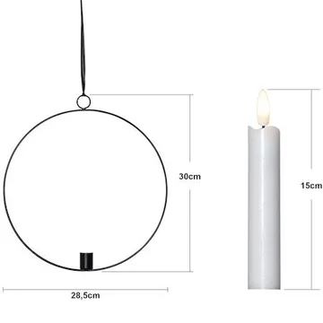 Flamme Ring Inomhusdekoration 28.5 cm - svart och vit - Belysning - Dekorationsbelysning - Dekorationsbelysning inomhus - Batteridrivna ljus