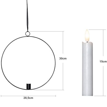 Flamme Ring Inomhusdekoration 28.5 cm - svart och vit - Belysning - Dekorationsbelysning - Dekorationsbelysning inomhus - Batteridrivna ljus