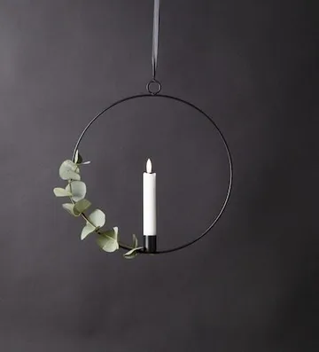 Flamme Ring Inomhusdekoration 28.5 cm - svart och vit - Belysning - Dekorationsbelysning - Dekorationsbelysning inomhus - Batteridrivna ljus