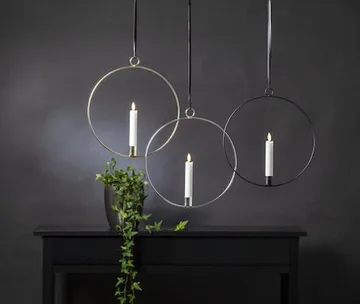 Flamme Ring Inomhusdekoration 28.5 cm - svart och vit - Belysning - Dekorationsbelysning - Dekorationsbelysning inomhus - Batteridrivna ljus