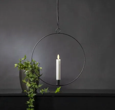 Flamme Ring Inomhusdekoration 28.5 cm - svart och vit - Belysning - Dekorationsbelysning - Dekorationsbelysning inomhus - Batteridrivna ljus