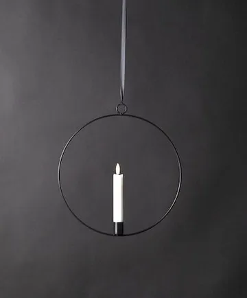 Flamme Ring Inomhusdekoration 28.5 cm - svart och vit - Belysning - Dekorationsbelysning - Dekorationsbelysning inomhus - Batteridrivna ljus