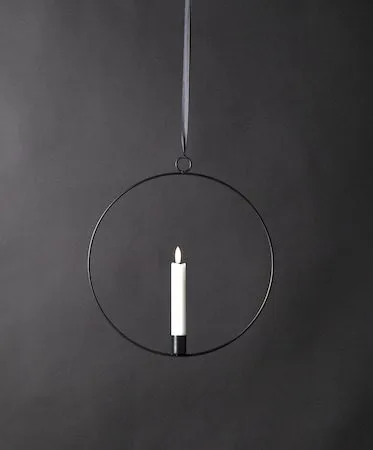 Flamme Ring Inomhusdekoration 28.5 cm - svart och vit - Belysning - Dekorationsbelysning - Dekorationsbelysning inomhus - Batteridrivna ljus
