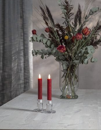Flamme Rustic LED Antikljus 2-pack 15 cm - mörkröd - Belysning - Dekorationsbelysning - Dekorationsbelysning inomhus - Batteridrivna ljus