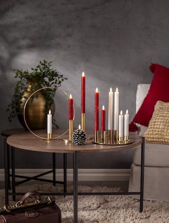 Flamme Rustic LED Antikljus 2-pack 15 cm - mörkröd - Belysning - Dekorationsbelysning - Dekorationsbelysning inomhus - Batteridrivna ljus