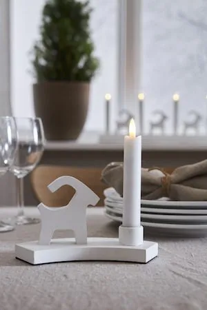 Flamme Rustic LED Antikljus 2-pack 15 cm - vit - Belysning - Dekorationsbelysning - Dekorationsbelysning inomhus - Batteridrivna ljus