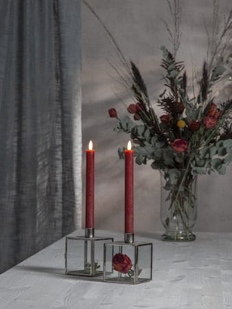Flamme Rustic LED Antikljus 2-pack 24,5 cm - mörkröd - Belysning - Dekorationsbelysning - Dekorationsbelysning inomhus - Batteridrivna ljus