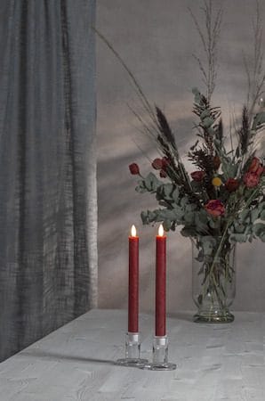Flamme Rustic LED Antikljus 2-pack 24,5 cm - mörkröd - Belysning - Dekorationsbelysning - Dekorationsbelysning inomhus - Batteridrivna ljus