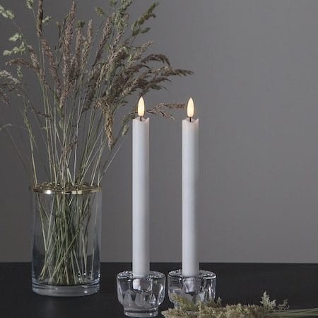 Flamme Rustic LED Antikljus 2-pack 25 cm - vit - Belysning - Dekorationsbelysning - Dekorationsbelysning inomhus - Batteridrivna ljus