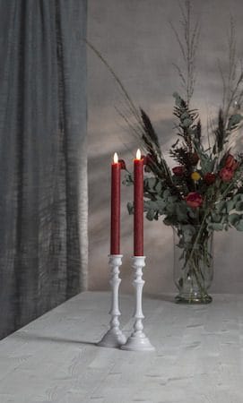 Flamme Rustic LED Antikljus 2-pack 24,5 cm - mörkröd - Belysning - Dekorationsbelysning - Dekorationsbelysning inomhus - Batteridrivna ljus