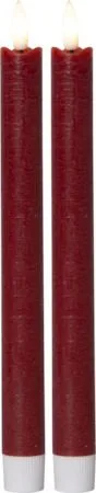 Flamme Rustic LED Antikljus 2-pack 24,5 cm - mörkröd - Belysning - Dekorationsbelysning - Dekorationsbelysning inomhus - Batteridrivna ljus