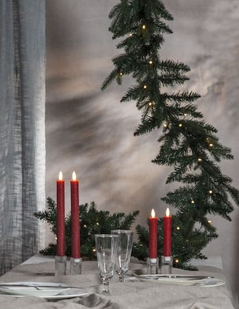 Flamme Rustic LED Antikljus 2-pack 15 cm - mörkröd - Belysning - Dekorationsbelysning - Dekorationsbelysning inomhus - Batteridrivna ljus