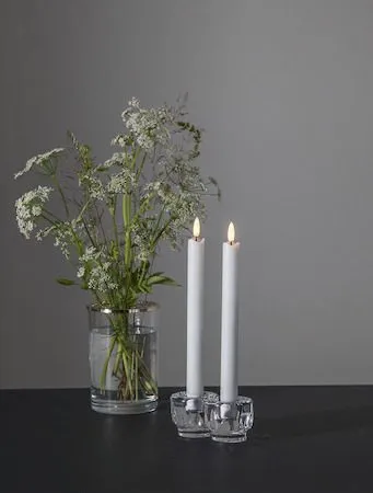 Flamme Rustic LED Antikljus 2-pack 25 cm - vit - Belysning - Dekorationsbelysning - Dekorationsbelysning inomhus - Batteridrivna ljus