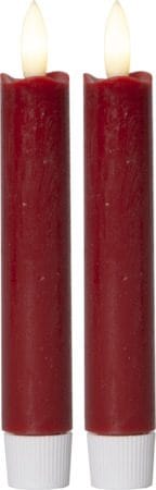 Flamme Rustic LED Antikljus 2-pack 15 cm - mörkröd - Belysning - Dekorationsbelysning - Dekorationsbelysning inomhus - Batteridrivna ljus