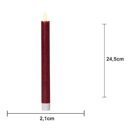 Flamme Rustic LED Antikljus 2-pack 24,5 cm - mörkröd - Belysning - Dekorationsbelysning - Dekorationsbelysning inomhus - Batteridrivna ljus