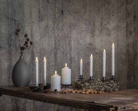 Flamme Rustic LED Antikljus 2-pack 25 cm - vit - Belysning - Dekorationsbelysning - Dekorationsbelysning inomhus - Batteridrivna ljus