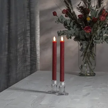 Flamme Rustic LED Antikljus 2-pack 24,5 cm - mörkröd - Belysning - Dekorationsbelysning - Dekorationsbelysning inomhus - Batteridrivna ljus