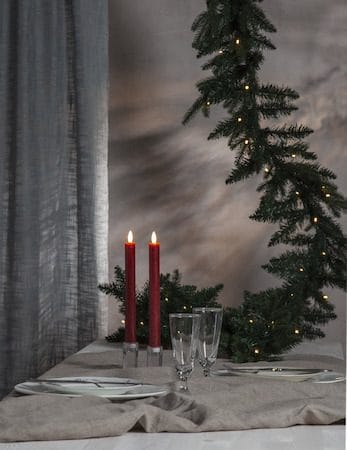 Flamme Rustic LED Antikljus 2-pack 24,5 cm - mörkröd - Belysning - Dekorationsbelysning - Dekorationsbelysning inomhus - Batteridrivna ljus