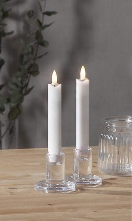 Flamme Rustic LED Antikljus 2-pack 15 cm - vit - Belysning - Dekorationsbelysning - Dekorationsbelysning inomhus - Batteridrivna ljus