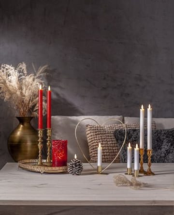 Flamme Rustic LED Antikljus 2-pack 24,5 cm - mörkröd - Belysning - Dekorationsbelysning - Dekorationsbelysning inomhus - Batteridrivna ljus