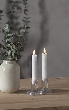 Flamme Rustic LED Antikljus 2-pack 15 cm - vit - Belysning - Dekorationsbelysning - Dekorationsbelysning inomhus - Batteridrivna ljus