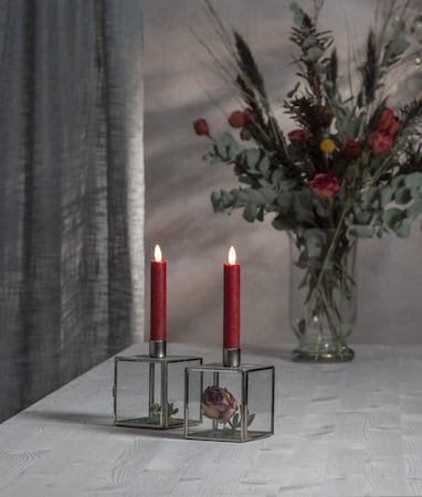 Flamme Rustic LED Antikljus 2-pack 15 cm - mörkröd - Belysning - Dekorationsbelysning - Dekorationsbelysning inomhus - Batteridrivna ljus