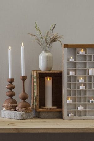 Flamme Rustic LED Antikljus 2-pack 25 cm - vit - Belysning - Dekorationsbelysning - Dekorationsbelysning inomhus - Batteridrivna ljus