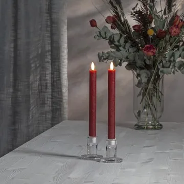 Flamme Rustic LED Antikljus 2-pack 24,5 cm - mörkröd - Belysning - Dekorationsbelysning - Dekorationsbelysning inomhus - Batteridrivna ljus