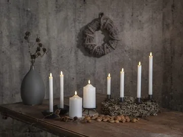 Flamme Rustic LED Antikljus 2-pack 25 cm - vit - Belysning - Dekorationsbelysning - Dekorationsbelysning inomhus - Batteridrivna ljus