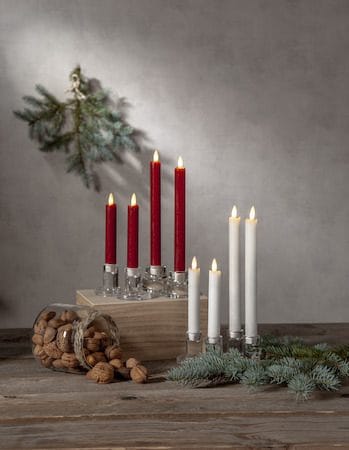 Flamme Rustic LED Antikljus 2-pack 15 cm - mörkröd - Belysning - Dekorationsbelysning - Dekorationsbelysning inomhus - Batteridrivna ljus