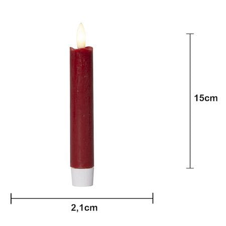 Flamme Rustic LED Antikljus 2-pack 15 cm - mörkröd - Belysning - Dekorationsbelysning - Dekorationsbelysning inomhus - Batteridrivna ljus