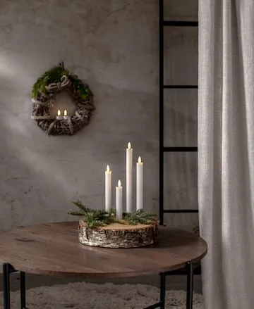 Flamme Rustic LED Antikljus 4-pack 28,5 cm - vit - Belysning - Dekorationsbelysning - Dekorationsbelysning inomhus - Batteridrivna ljus