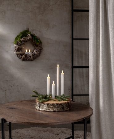 Flamme Rustic LED Antikljus 4-pack 28,5 cm - vit - Belysning - Dekorationsbelysning - Dekorationsbelysning inomhus - Batteridrivna ljus