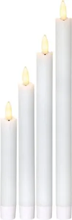 Flamme Rustic LED Antikljus 4-pack 28,5 cm - vit - Belysning - Dekorationsbelysning - Dekorationsbelysning inomhus - Batteridrivna ljus