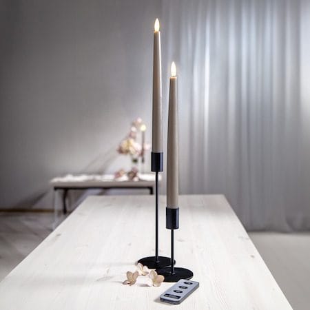 Flamme Slim LED Antikljus 2-pack 28,5 cm - mullvad - Belysning - Dekorationsbelysning - Dekorationsbelysning inomhus - Batteridrivna ljus