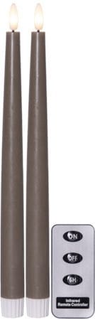 Flamme Slim LED Antikljus 2-pack 28,5 cm - mullvad - Belysning - Dekorationsbelysning - Dekorationsbelysning inomhus - Batteridrivna ljus