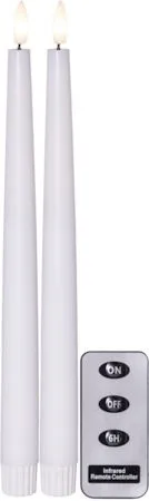 Flamme Slim LED Antikljus 2-pack 28,5 cm - vit - Belysning - Dekorationsbelysning - Dekorationsbelysning inomhus - Batteridrivna ljus