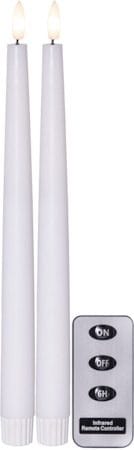 Flamme Slim LED Antikljus 2-pack 28,5 cm - vit - Belysning - Dekorationsbelysning - Dekorationsbelysning inomhus - Batteridrivna ljus