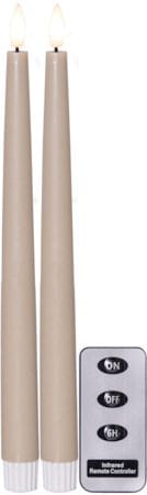 Flamme Slim LED Antikljus 2-pack 28,5 cm - beige - Belysning - Dekorationsbelysning - Dekorationsbelysning inomhus - Batteridrivna ljus