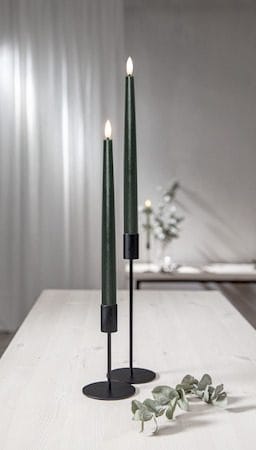 Flamme Slim LED Antikljus 2-pack 28,5 cm - mörkgrön - Belysning - Dekorationsbelysning - Dekorationsbelysning inomhus - Batteridrivna ljus