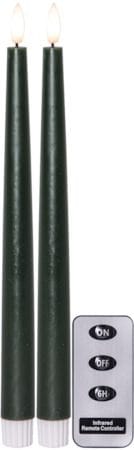 Flamme Slim LED Antikljus 2-pack 28,5 cm - mörkgrön - Belysning - Dekorationsbelysning - Dekorationsbelysning inomhus - Batteridrivna ljus