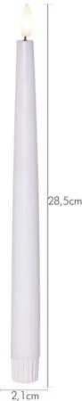 Flamme Slim LED Antikljus 2-pack 28,5 cm - vit - Belysning - Dekorationsbelysning - Dekorationsbelysning inomhus - Batteridrivna ljus
