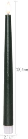 Flamme Slim LED Antikljus 2-pack 28,5 cm - mörkgrön - Belysning - Dekorationsbelysning - Dekorationsbelysning inomhus - Batteridrivna ljus