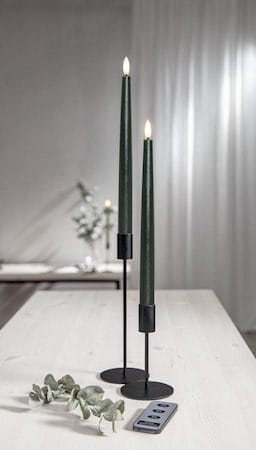 Flamme Slim LED Antikljus 2-pack 28,5 cm - mörkgrön - Belysning - Dekorationsbelysning - Dekorationsbelysning inomhus - Batteridrivna ljus