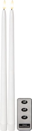 Flamme Slim LED Antikljus 2-pack 38 cm, vit