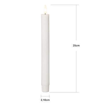 Flamme Stripe LED Antikljus 2-pack 25 cm - vit - Belysning - Dekorationsbelysning - Dekorationsbelysning inomhus - Batteridrivna ljus