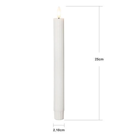 Flamme Stripe LED Antikljus 2-pack 25 cm - vit - Belysning - Dekorationsbelysning - Dekorationsbelysning inomhus - Batteridrivna ljus