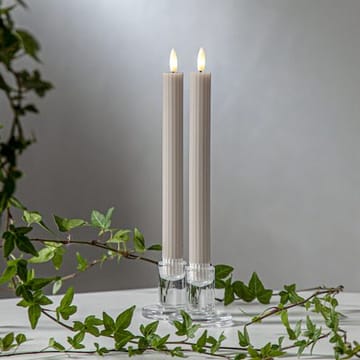 Flamme Stripe LED Antikljus 2-pack 25 cm - beige - Belysning - Dekorationsbelysning - Dekorationsbelysning inomhus - Batteridrivna ljus