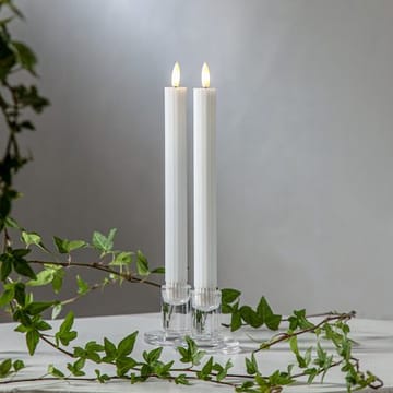Flamme Stripe LED Antikljus 2-pack 25 cm - vit - Belysning - Dekorationsbelysning - Dekorationsbelysning inomhus - Batteridrivna ljus